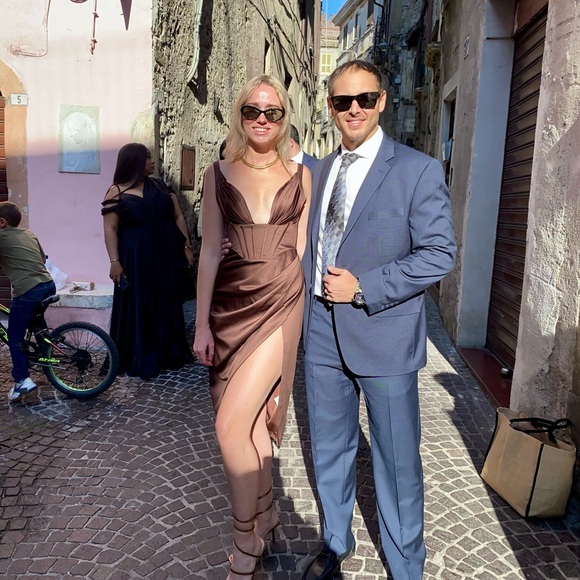 House of CB Chocolate Draped Midi Dress - Picture 8 of 8